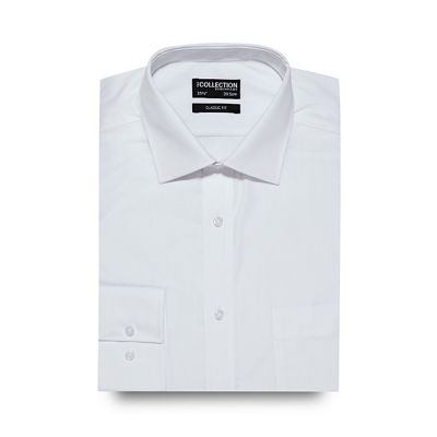 The Collection White regular fit shirt with extra-long sleeves and body